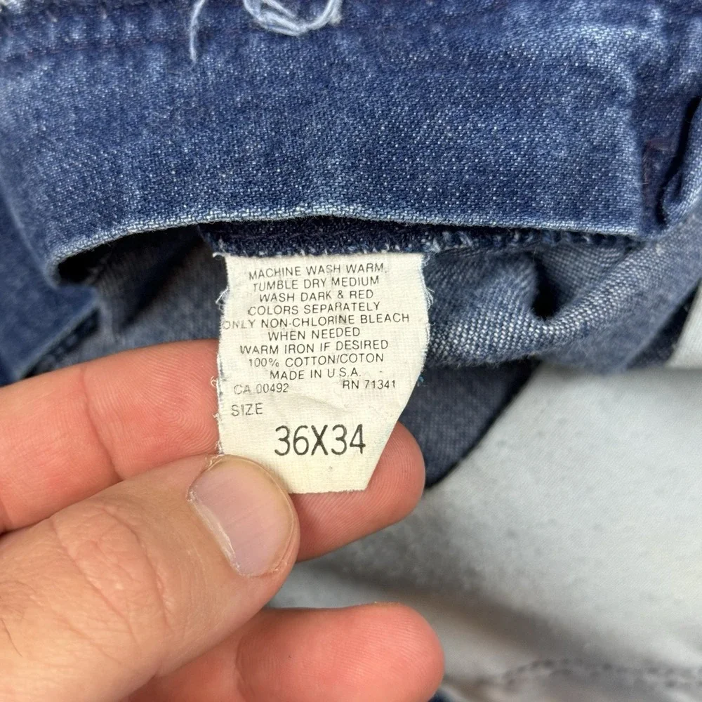 Vtg LL Bean Jeans Men's 36x34 (32x31) Blue‎ Denim Straight Leg Union Made In USA
